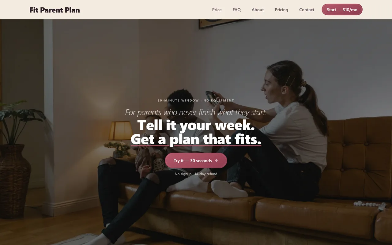 Fit Parent Plan screenshot
